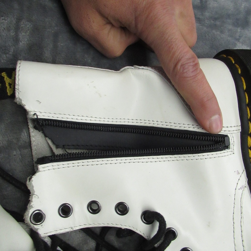 Dr Martens Unisex 8W 7M Jadon Boots White Leather Platform Chunky Combat READ - Picture 7 of 16